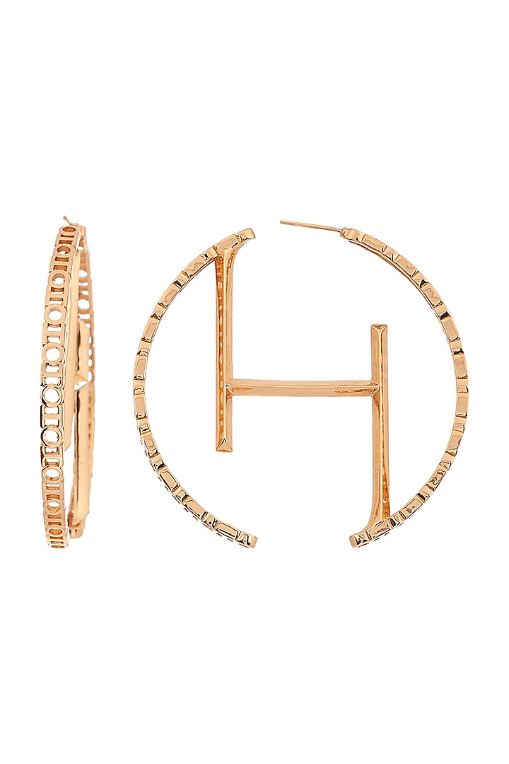 Gold Plated Handcrafted Hoop Earrings by Outhouse at Pernia's Pop Up Shop