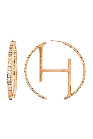 Gold Plated Handcrafted Hoop Earrings by Outhouse