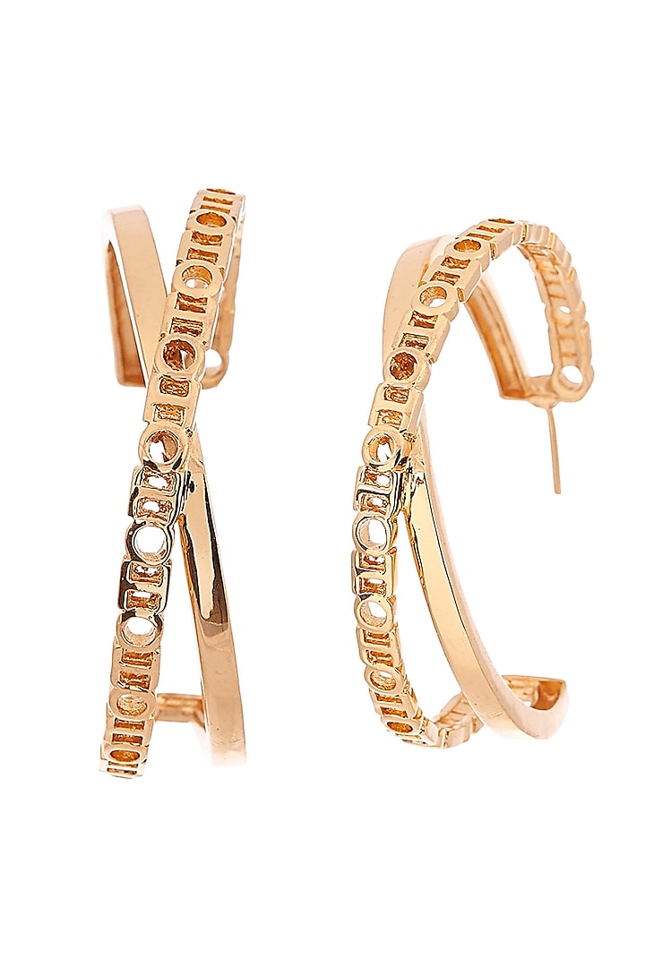 Gold Plated Handcrafted Archway Hoop Earrings by Outhouse