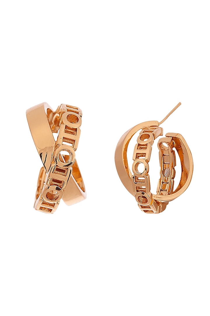 Gold Plated Handcrafted Mini Archway Hoop Earrings by Outhouse at Pernia's Pop Up Shop