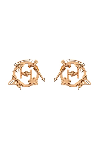 Gold Plated Handcrafted Stud Earrings by Outhouse