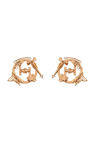 Gold Plated Handcrafted Mini Stud Earrings by Outhouse