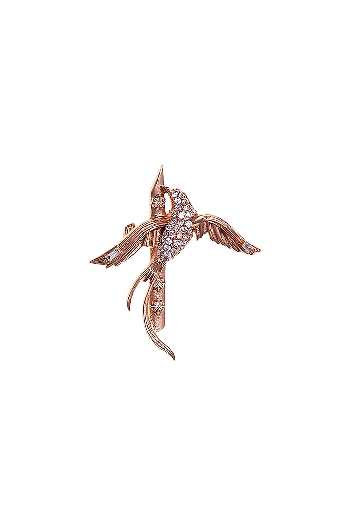 Rose Gold Plated Swarovski Crystal Brooch by Outhouse