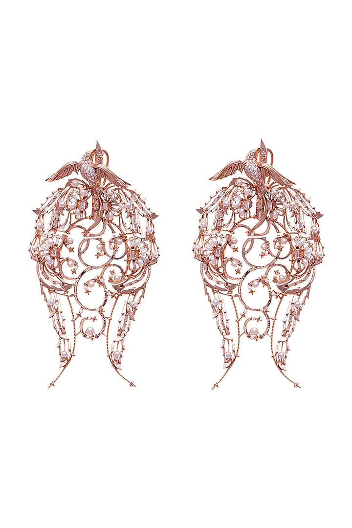 Rose Gold Plated Pearl Chandelier Earrings by Outhouse at Pernia's Pop Up Shop