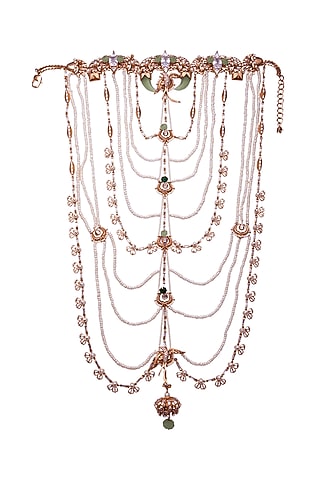Rose Gold Plated Pearl & Swarovski Handcrafted Sting Necklace by Outhouse
