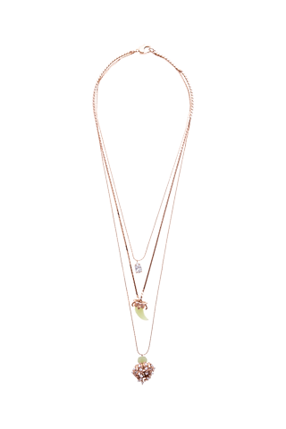 Rose Gold Plated Swarovski & Pearl Chain Necklace by Outhouse