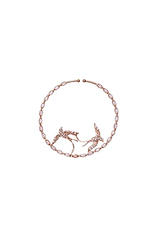 Rose Gold Plated Pearl & Swarovski Nose Ring by Outhouse