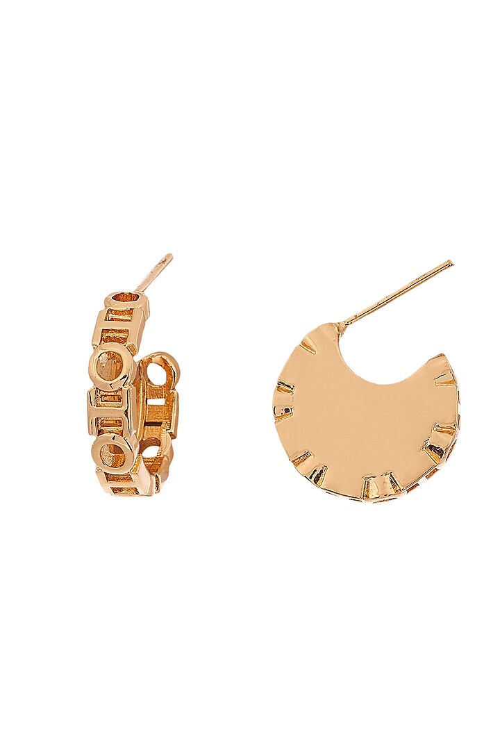 Gold Plated OH Monogram Stud Earrings by Outhouse