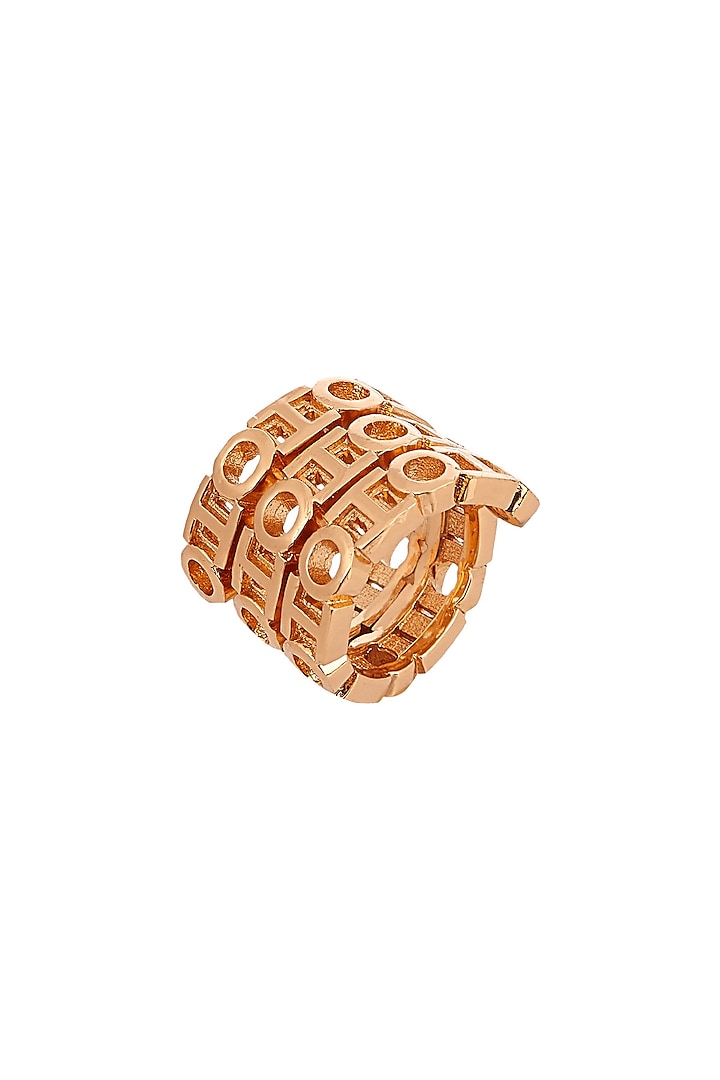 Gold Plated Handcrafted Double Spin Ring by Outhouse at Pernia's Pop Up Shop