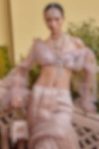 Gold Plated Pearl & Cubic Zirconia Handcrafted Maangtikka by Outhouse at Pernia's Pop Up Shop