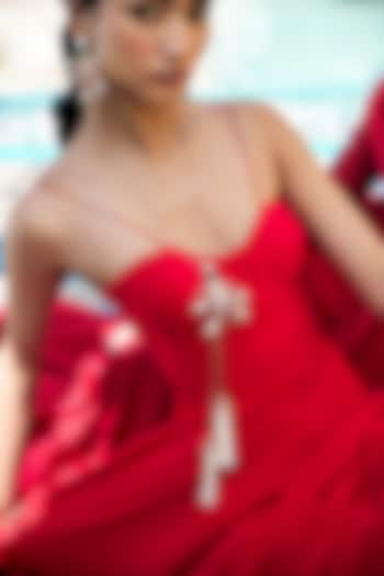 Gold Plated Pearl & Cubic Zirconia Pendant Necklace by Outhouse at Pernia's Pop Up Shop