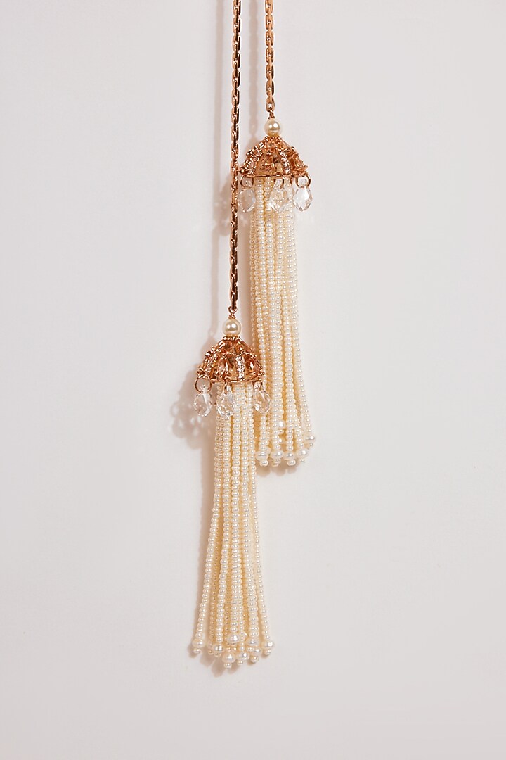 Gold Plated Pearl & Cubic Zirconia Pendant Necklace by Outhouse at Pernia's Pop Up Shop