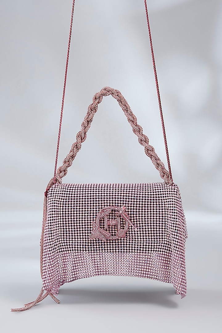 Posh Pink Vegan Leather Midi Handbag by Outhouse at Pernia's Pop Up Shop
