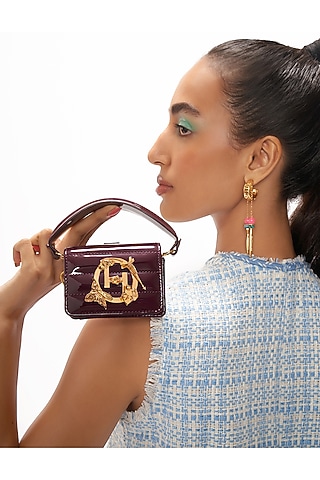 Merlot Vegan Leather Clutch by Outhouse