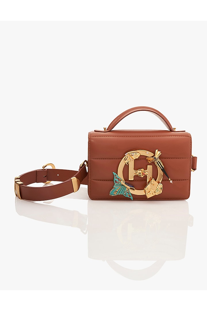 Tan Vegan Leather Clutch by Outhouse at Pernia's Pop Up Shop