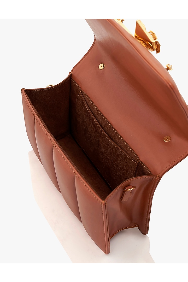Tan Vegan Leather Clutch by Outhouse at Pernia's Pop Up Shop