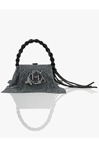 Grey Vegan Leather Clutch by Outhouse