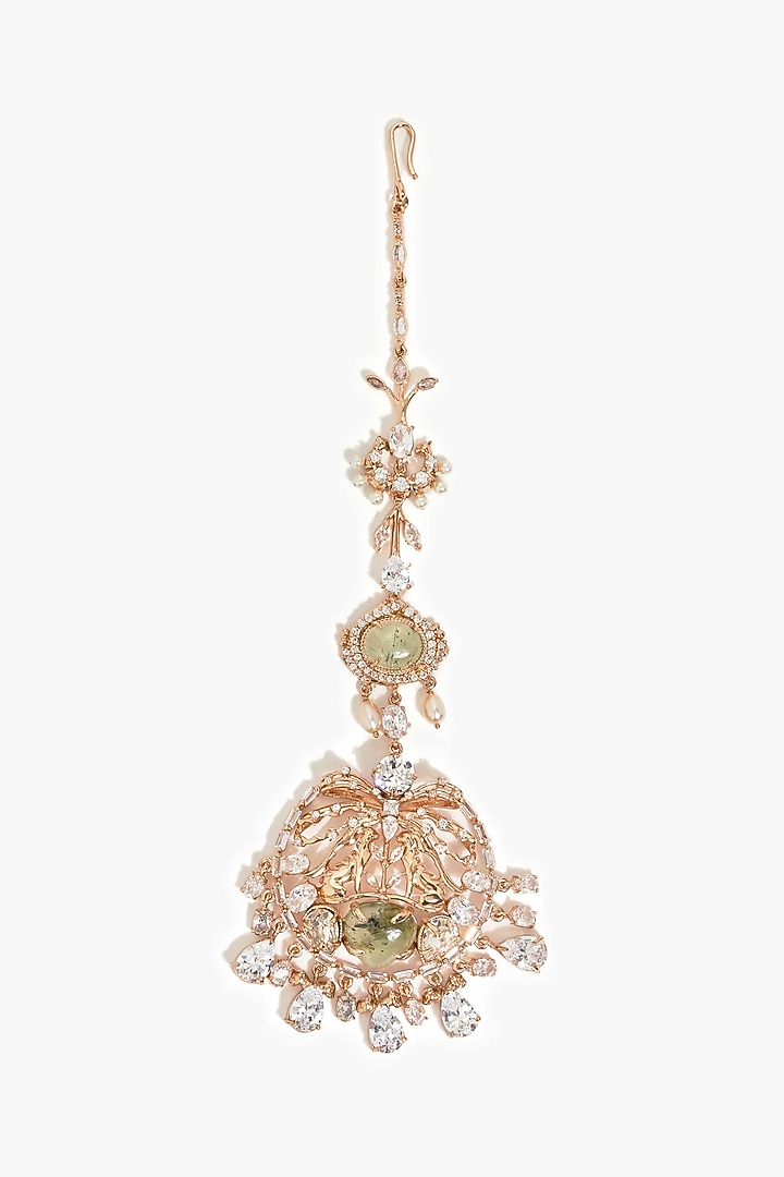 22kt Rose Gold Plated Brass Alloy Maangtikka by Outhouse at Pernia's Pop Up Shop
