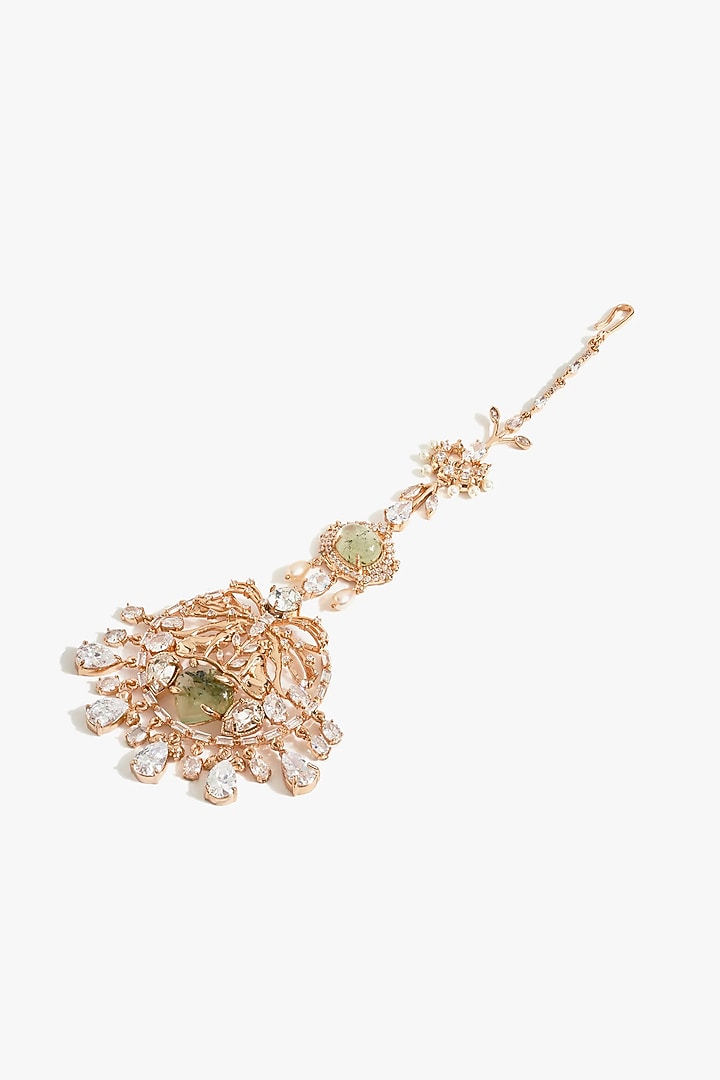 22kt Rose Gold Plated Brass Alloy Maangtikka by Outhouse at Pernia's Pop Up Shop