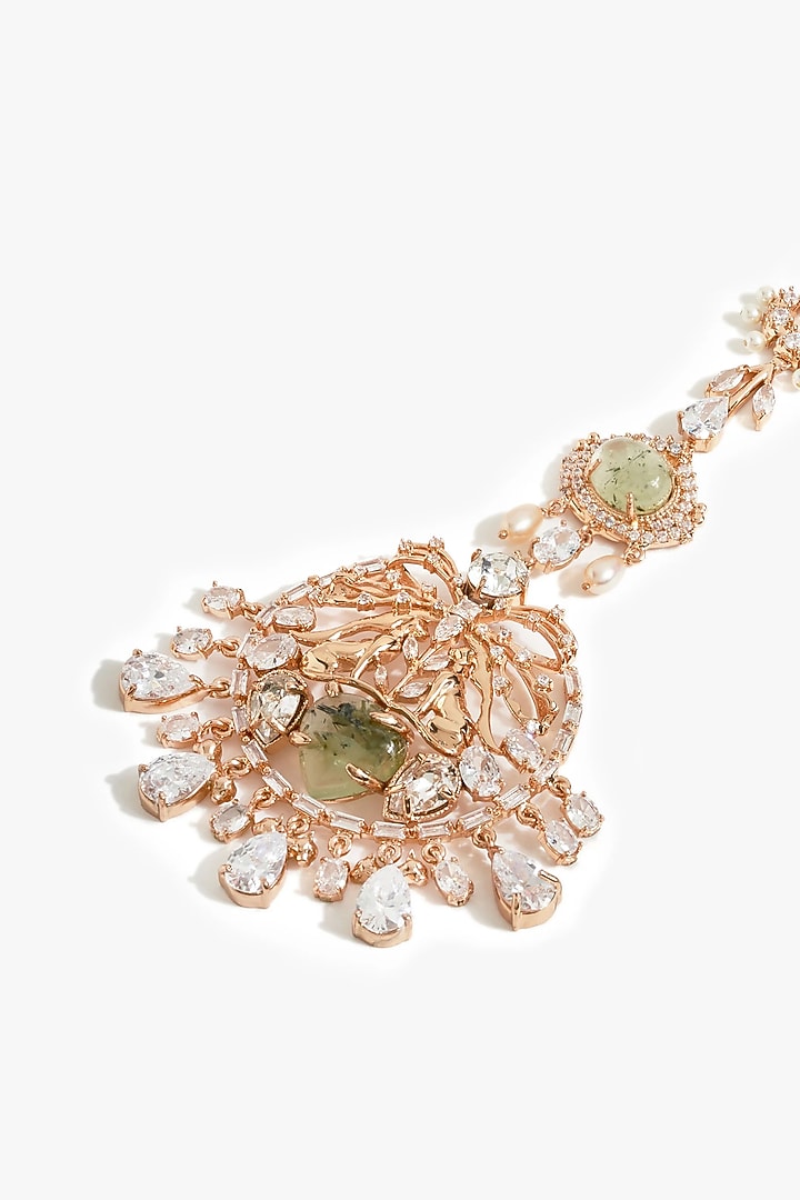 22kt Rose Gold Plated Brass Alloy Maangtikka by Outhouse at Pernia's Pop Up Shop
