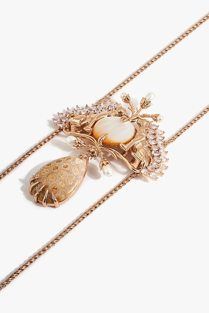 22kt Rose Gold Plated Brass Alloy Necklace by Outhouse at Pernia's Pop Up Shop