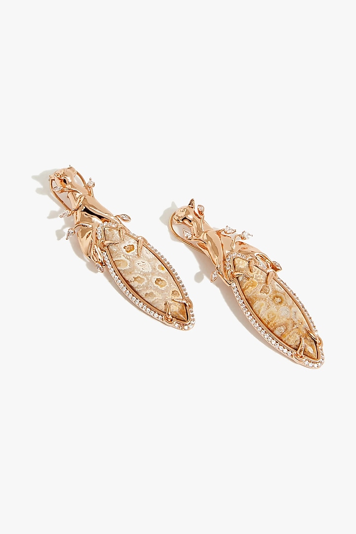 22kt Rose Gold Plated Brass Alloy Dangler Earrings by Outhouse at Pernia's Pop Up Shop