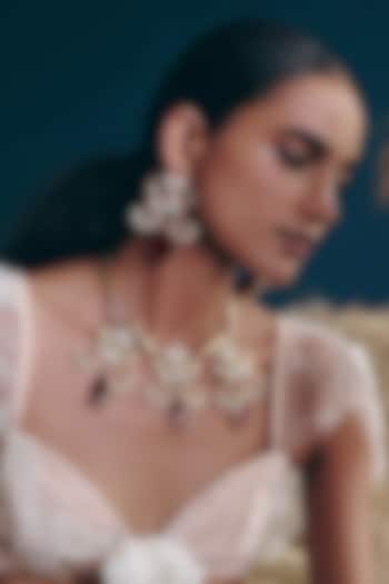 Rose Gold Plated Swarovski Pearl & Cubic Zirconia Leopard Cascade Necklace by Outhouse at Pernia's Pop Up Shop