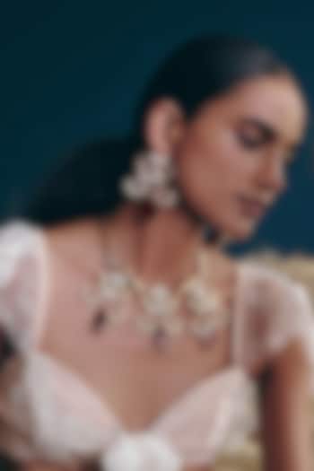 Rose Gold Plated Swarovski & Cubic Zirconia Dangler Earrings by Outhouse at Pernia's Pop Up Shop