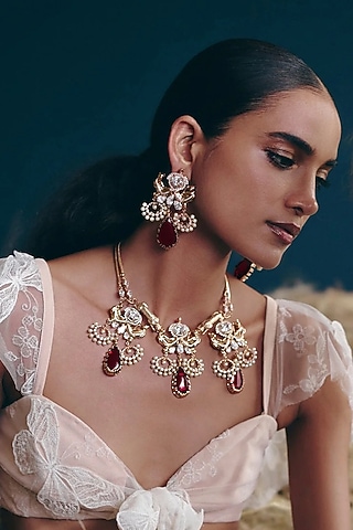 Rose Gold Plated Swarovski & Cubic Zirconia Dangler Earrings by Outhouse