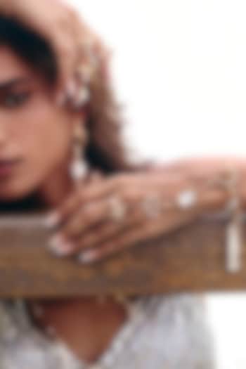 Rose Gold Plated Swarovski & Cubic Zirconia Hathphool by Outhouse at Pernia's Pop Up Shop