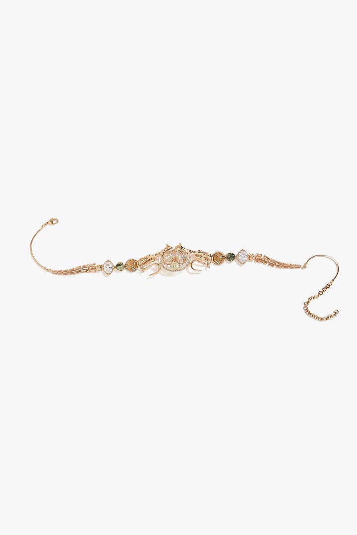 Rose Gold Plated Fossil Coral & Cubic Zirconia Leopard Belt by Outhouse at Pernia's Pop Up Shop