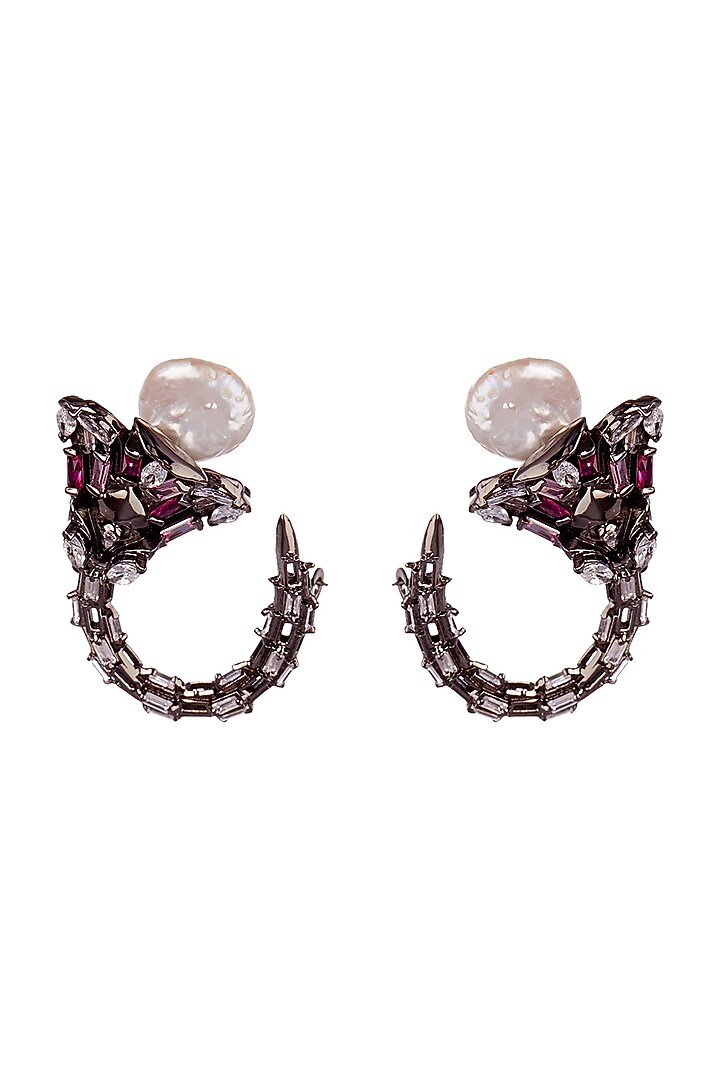 Gunmetal Finish Stud Earrings by Outhouse at Pernia's Pop Up Shop