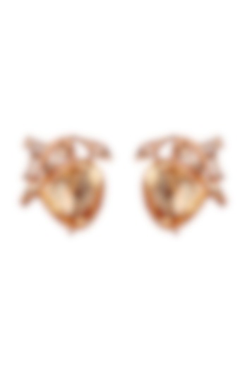 Rose Gold Plated Swarovski Crystal Stud Earrings by Outhouse at Pernia's Pop Up Shop
