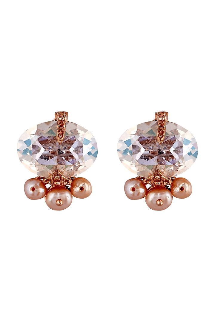 Rose Gold Plated Swarovski Crystal Earrings by Outhouse at Pernia's Pop Up Shop