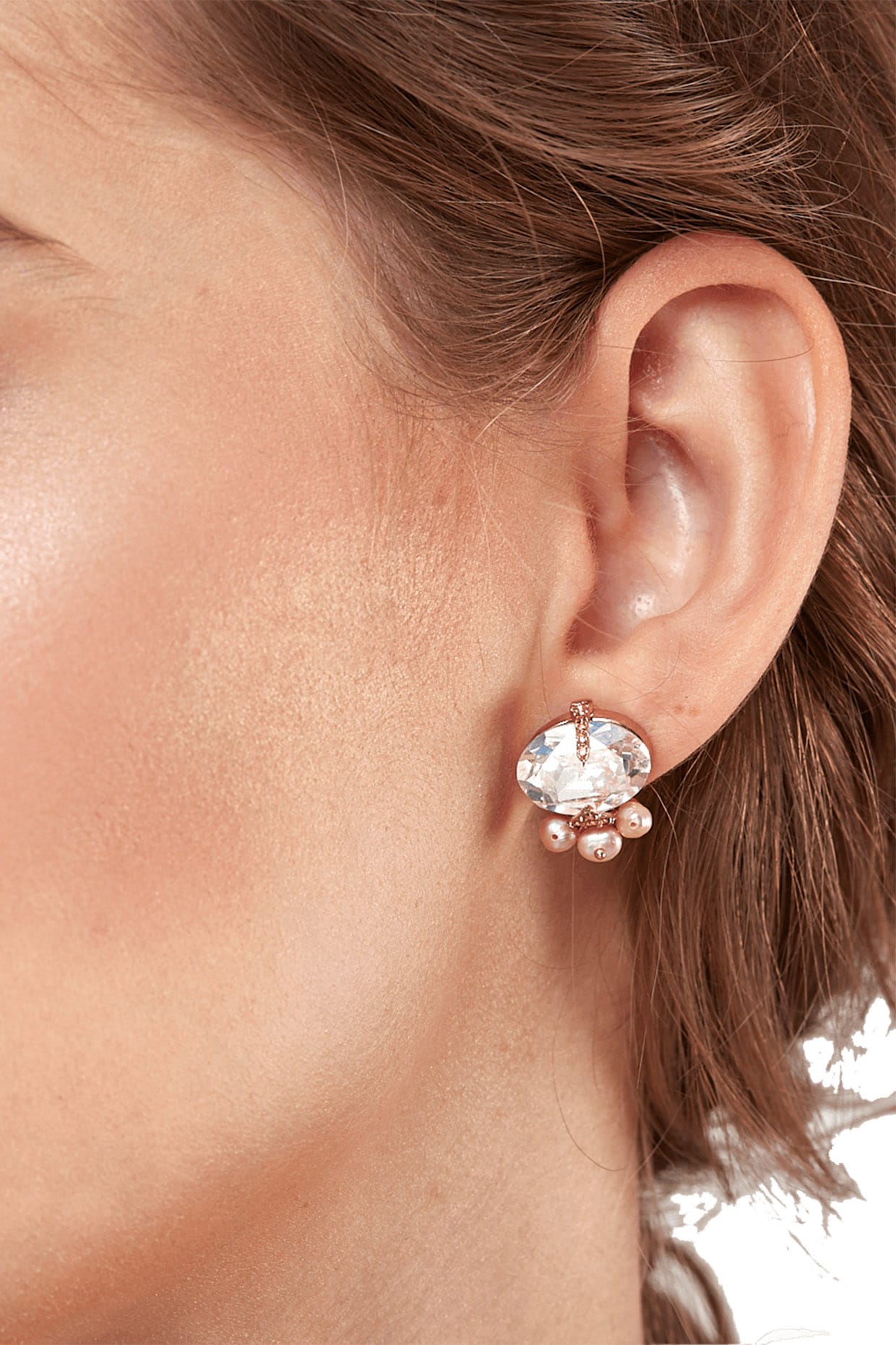 Crystal Tear Drops with Silver Cap | Drop Earrings