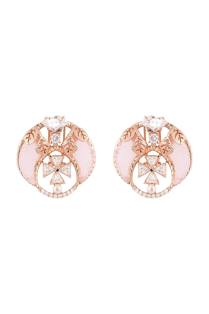 Rose Gold Plated Swarovski Earrings by Outhouse