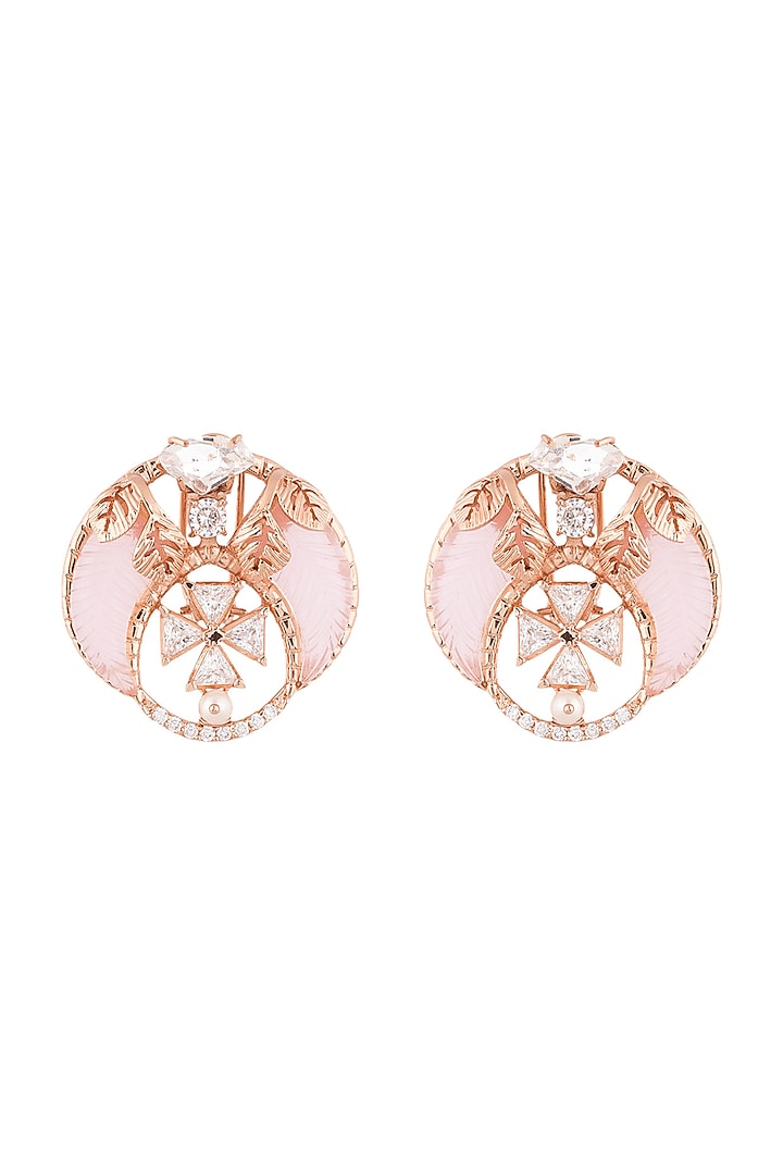 Rose Gold Plated Swarovski Earrings by Outhouse at Pernia's Pop Up Shop