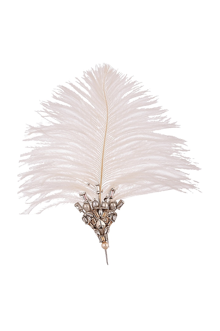 Silver Finish Whimsical Feather Brooch by Outhouse