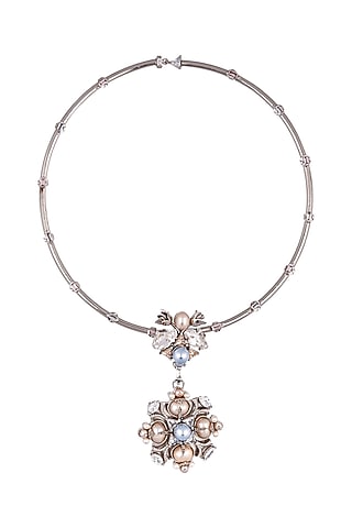 Silver Finish Pearl Necklace by Outhouse