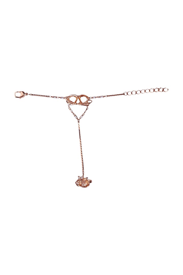 Rose Gold Plated Swarovski Crystals Hand Harness by Outhouse