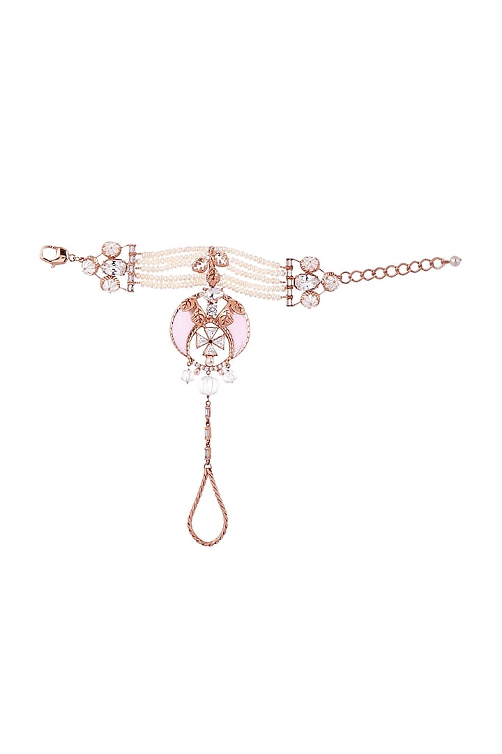 Rose Gold Plated Pearl Handcrafted Hand Harness by Outhouse