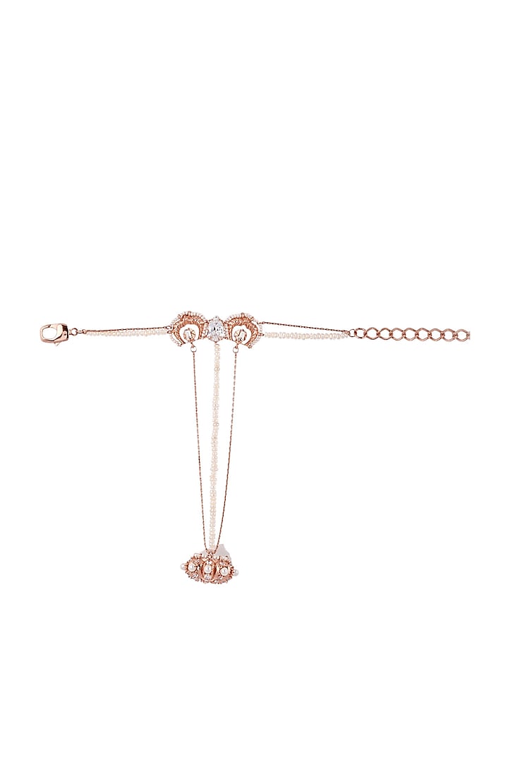 Rose Gold Plated Pearl Hand Harness by Outhouse