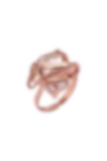 Rose Gold Plated Swarovski Crystals Ring by Outhouse