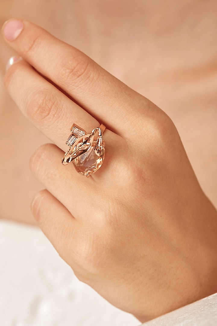 Rose Gold Plated Swarovski Crystals Ring by Outhouse at Pernia's Pop Up Shop