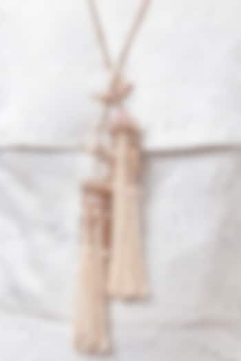 Rose Gold Plated Pearl Hand Carved Necklace by Outhouse at Pernia's Pop Up Shop