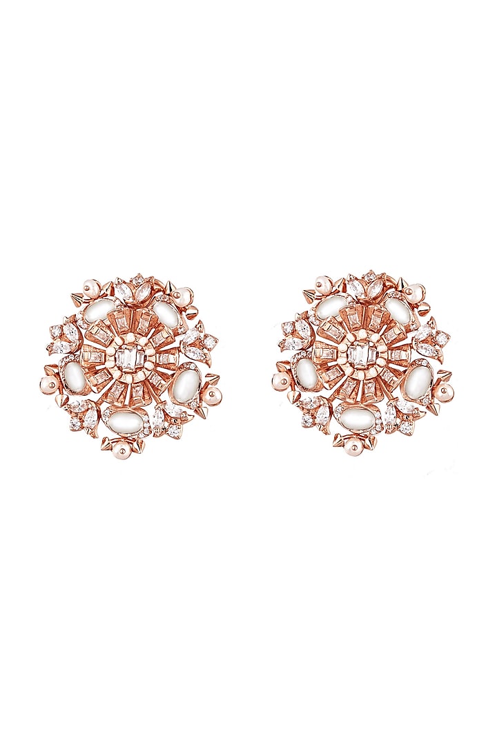 Rose Gold Plated Pearl Buttons by Outhouse