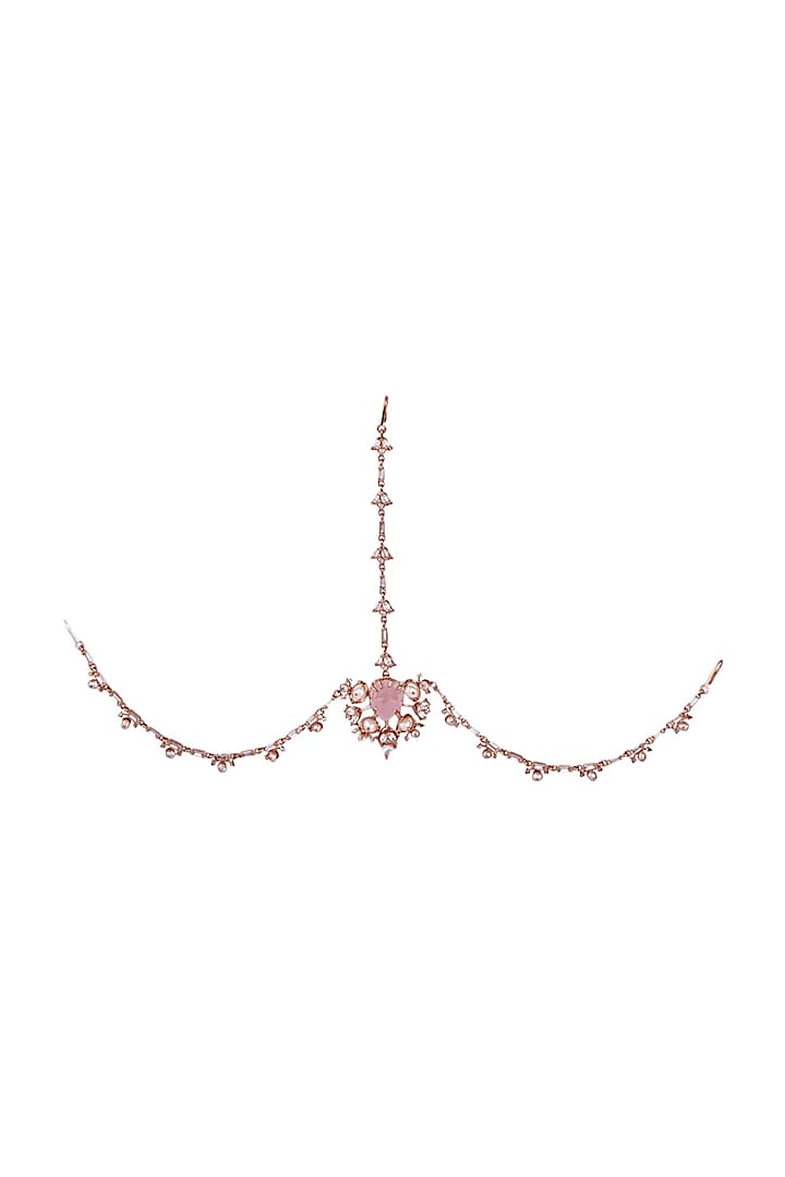 Rose Gold Plated Pearls Headgear by Outhouse