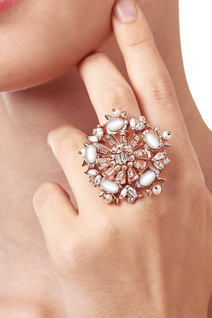 Gold Plated Pearls Midi Ring by Outhouse at Pernia's Pop Up Shop