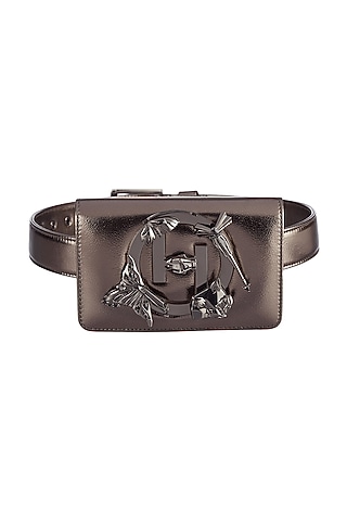 Gun Metal Finish Handcrafted Sling Bag by Outhouse