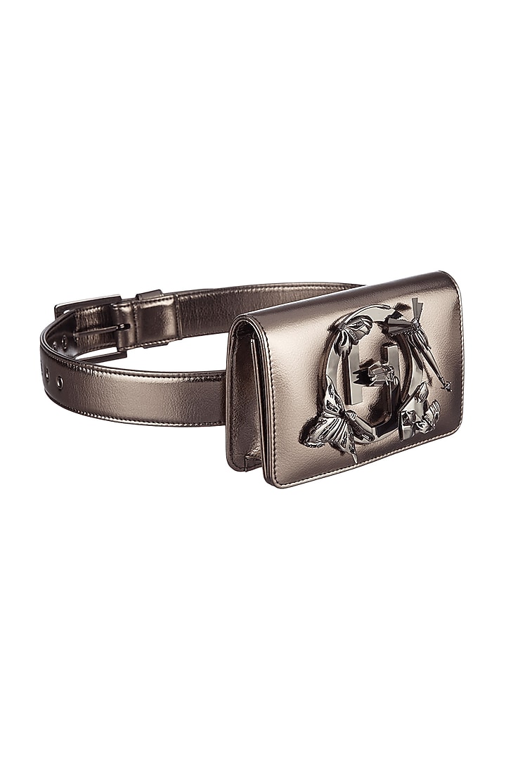 Gun Metal Finish Handcrafted Sling Bag by Outhouse at Pernia's Pop Up Shop